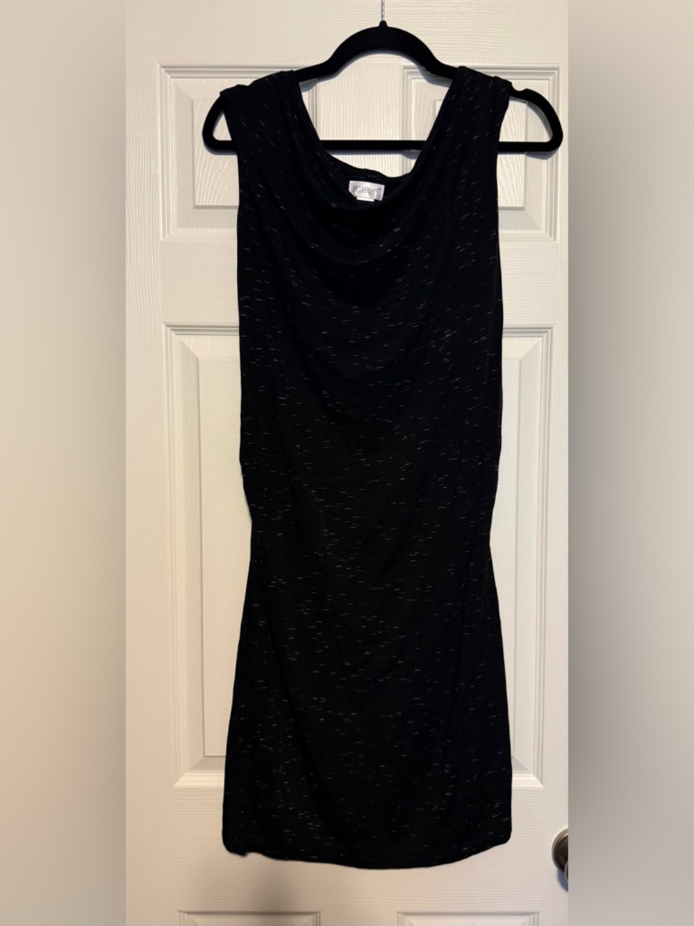 Motherhood Black Maternity Dress with Silver Flecks